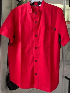 NWOT red chefwear short sleeve chef shirt jacket medium